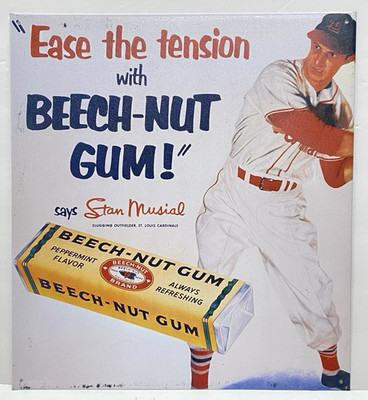 Stan Musial Beech Nut Gum Metal Advertising Sign 12'' x 14'' USA Made Repro Retro