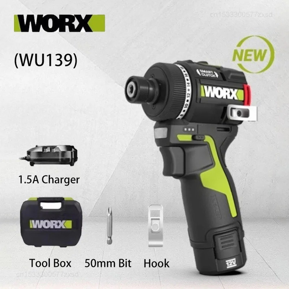 WORX WU139 Cordless Drill Driver – 50 N m Torque, 1,800 RPM, 18 1 Settings