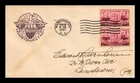 DR JIM STAMPS US COVER NAVY HEROES FARRAGUT PORTER FDC SCOTT 792 PAIR HF CACHET