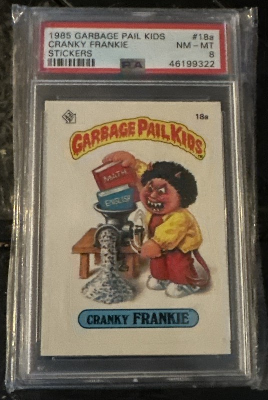 1985 Topps Garbage Pail Kids OS1 Series 1 CRANKY FRANKIE 18a Card PSA 8