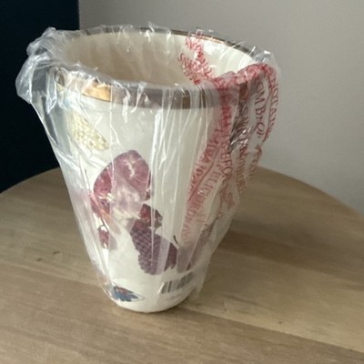 Retired Mackenzie Childs Butterfly Garden-white 10 Oz Enamel Tumbler NWT Rare 1