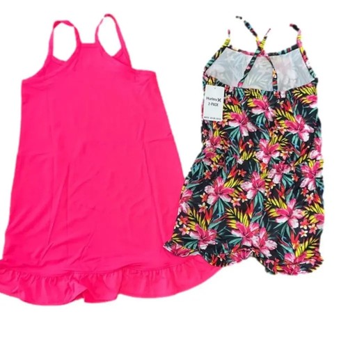 Hurley Girls Dress and Romper 2 pack Pink Floral Size Medium NWT - Picture 2 of 3