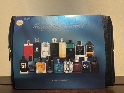 MACY'S Favorite Scents For Him 18 Piece Sampler Set with Travel