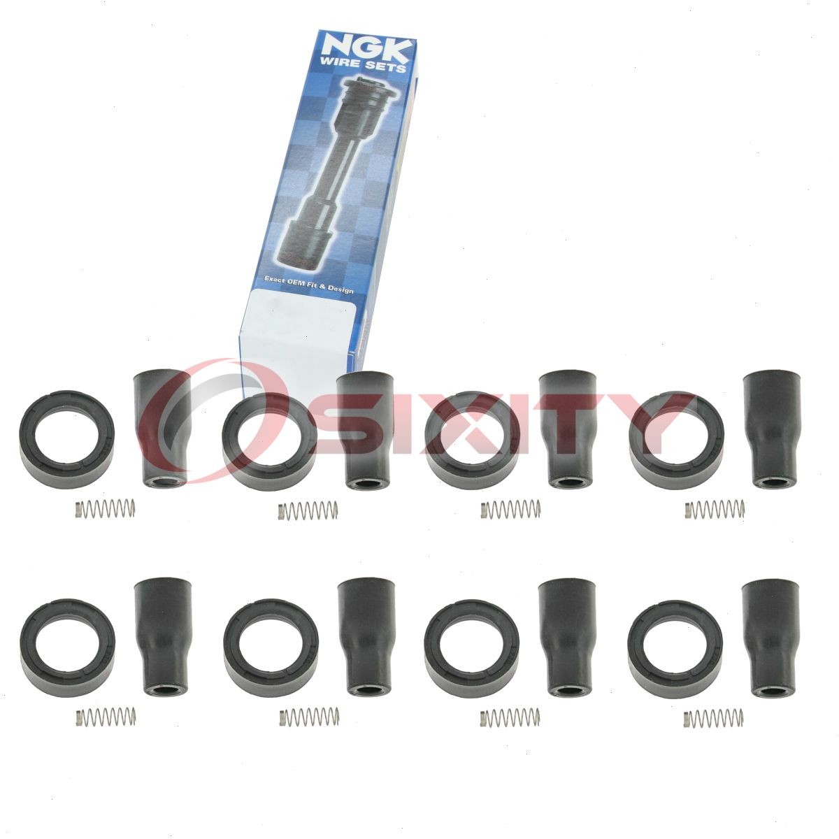 8 pc NGK Ignition Coil Boots for 2009-2014 Hyundai Genesis 4.6L 5.0L V8 ox