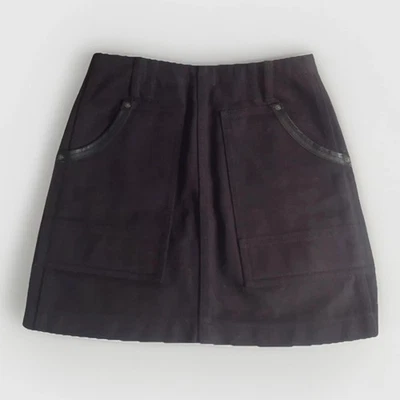 Coach Women’s Skirt Short Black Skirt Leather Pockets Size XS Brand New With Tag - Image 1 of 4