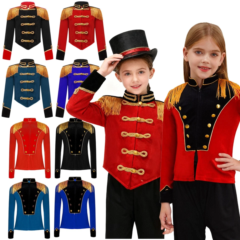 UK Kids Girls Circus Ringmaster Costume Halloween Cosplay Party Fancy Dress Up - Image 2 of 2