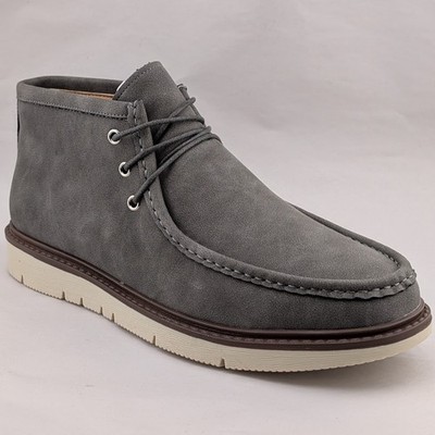 Men's Size 9.5 Moc Toe Boots Comfortable Lightweight Chukka Casual Wedge Grey