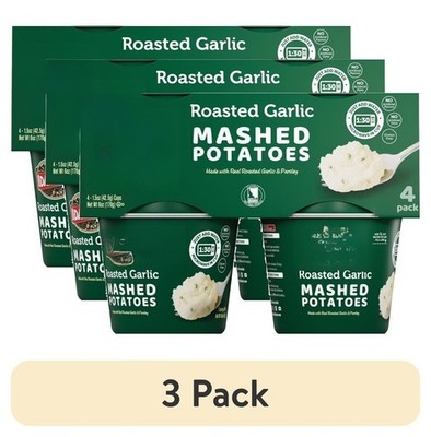 (3 pack) Roasted Garlic Mashed Potatoes Cups, 1.5 oz, 4 Count
