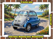 Metal Sign - 1958 BMW Isetta Oil Painting - 14x10
