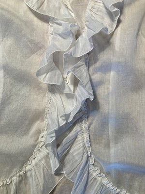 Vintage Alexander McQueen Ruffled Sheer White Shirt Blouse Sz 42