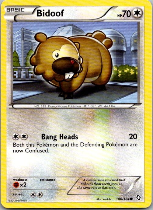 Bidoof 106/124 Common Dragons Exalted Pokemon Lightly Played