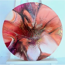 HANDMADE Original Abstract Wall Art 8in Painting Bloom Technique Unique Decor