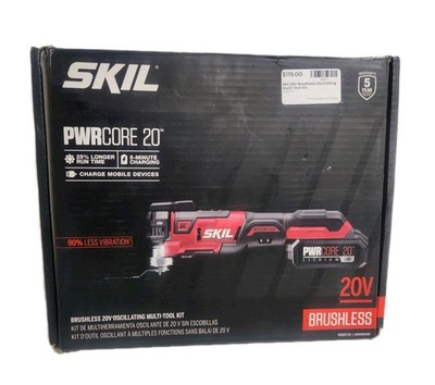 SKIL PWR CORE 20-20V Cordless Brushless Variable Speed 33-Piece Oscillating Tool