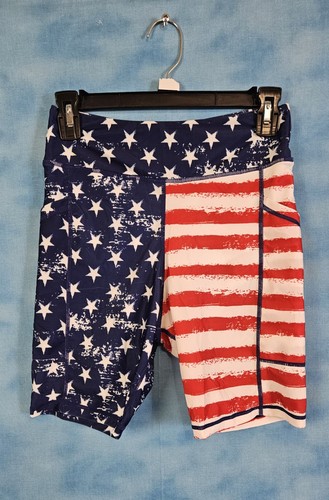 Tournesol Women's American Flag Swim Shorts High Waisted Bottoms Waist S - Picture 1 of 5