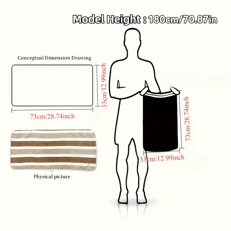 Oversize Striped Luxury Hand Towel & Bath Towels Set Ultra Soft Highly Absorbent
