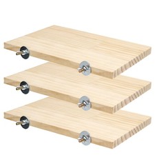 3 Pack Bird Perch Stand, Natural Wood Platform and Playground Cage for Parrot...