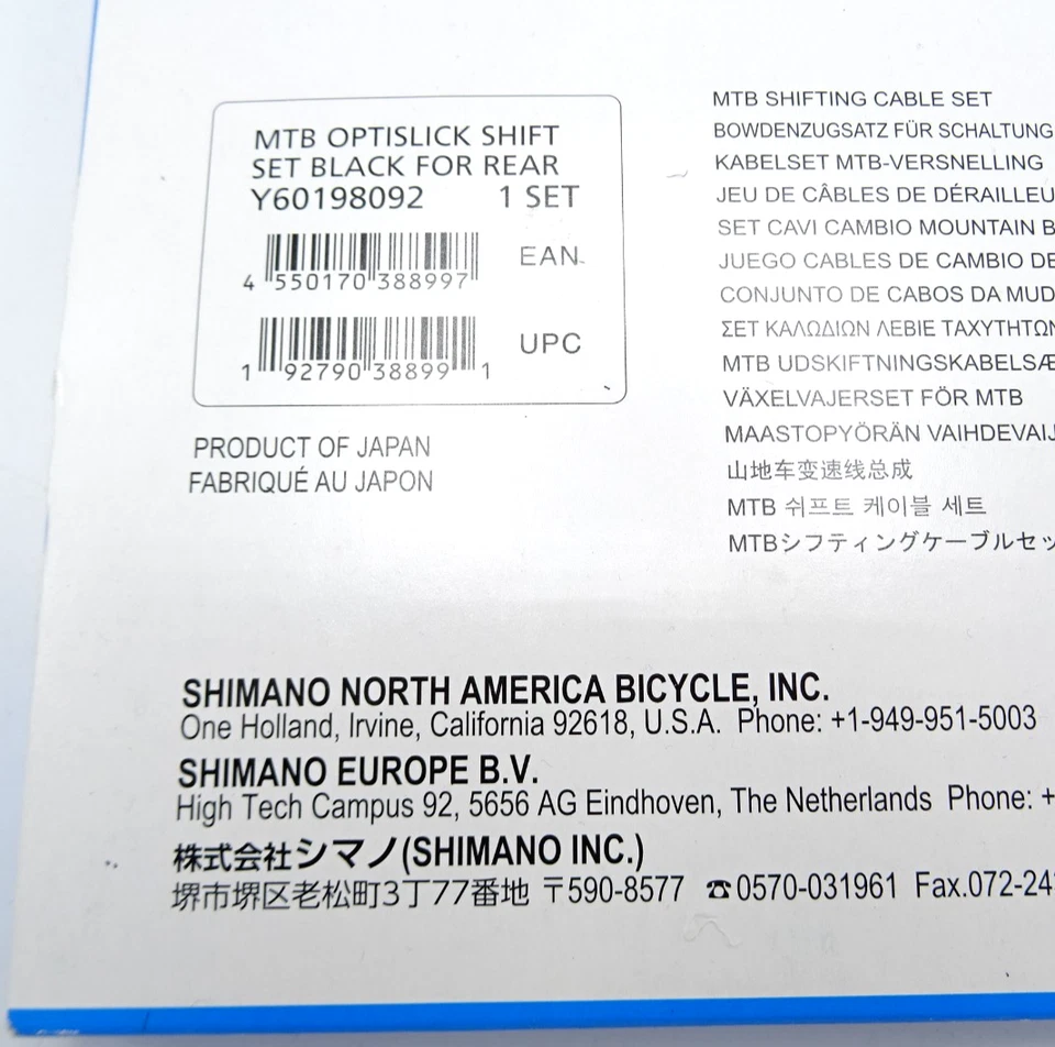 Juego de cables de cambio trasero Shimano XT MTB bicicleta acero negro Y60198092 SH-824-S10 - Imagen 4 de 4