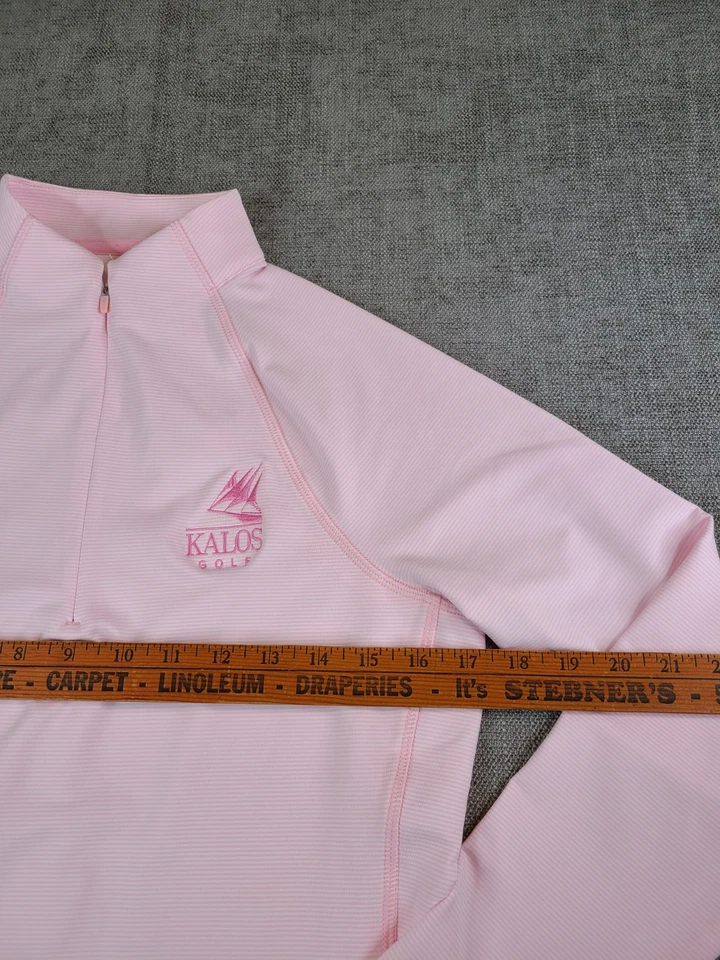 Pullover Peter Millar Mujer S Rosa Rayas Perth Cuarto Cremallera Golf Rendimiento Foto 4 de 4