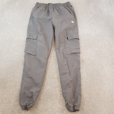 Adidas Mens Tracksuit Bottoms Medium Grey Cargo Pants Originals SST Trefoil Adi