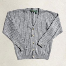 Vintage American Eagle Outfitters Gray Cable Knit Cardigan Sweater
