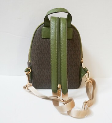 Michael Kors Erin Small Backpack MK Brown Green MICHAEL KORS ERIN SMALL CONVERTIBLE PVC LEATHER BACKPACK MK  main image 2