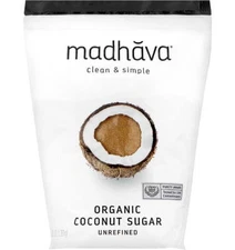 Madhava Organic Unrefined Coconut Sugar, Shelf-Stable, 3 lb Bag