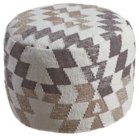 Ashley Abraham Pouf In White And Brown Color A1000383 on sale Ashley Abraham Pouf In White And Brown Color A1000383 on sale