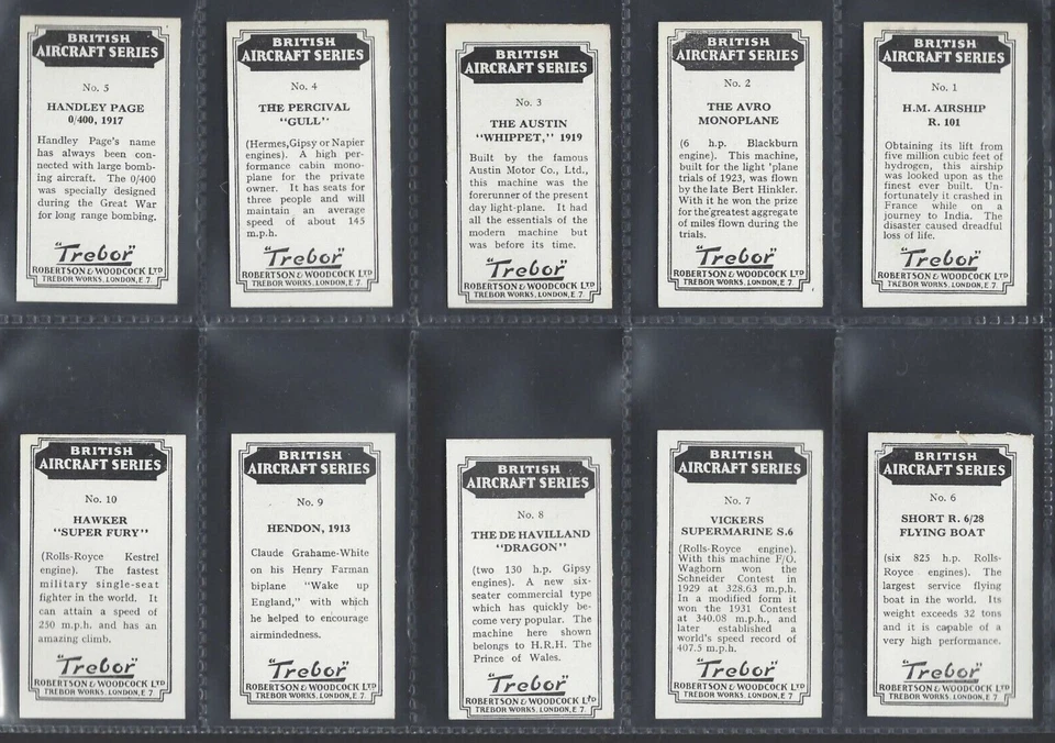 ROBERTSON & WOODCOCK - BRITISH AIRCRAFT SERIES - FULL SET OF 50 CARDS - Image 2 of 4