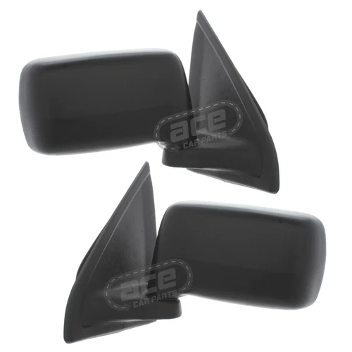 Manual Lever Wing Door Mirrors Ford Fiesta Mk3 1989-1994 With Black Covers Pair