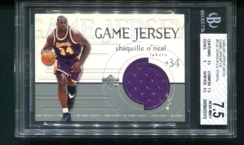 1999-00 Upper Deck Shaquille O'Neal Game Jerseys Game Worn BGS 7.5