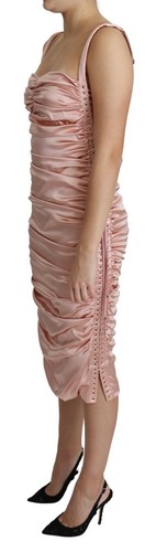 DOLCE & GABBANA Dress Pink Spaghetti Strap Bodycon Midi IT44/US10/L RRP $2900 - Picture 2 of 10