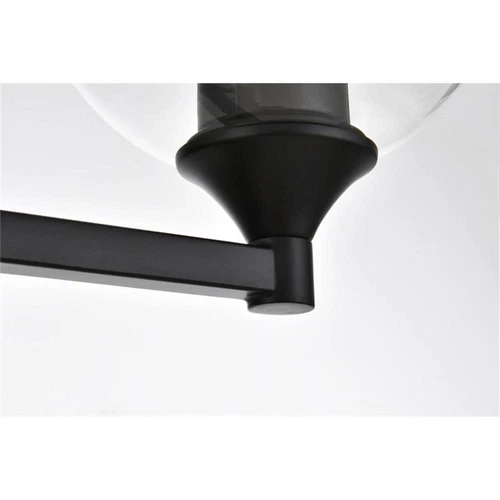 Living District Foster 4-Light Iron & Glass Bath Sconce in Black/Clear - Picture 4 of 6