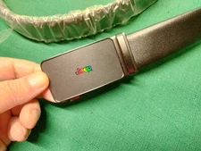 One-of-a-Kind Jeep Leather Belt w/ Jeep Hologram Belt Buckle  Size 34-36 *READ*