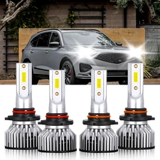 For Acura MDX 2001-2003 9005+9006 LED Headlight Bulb Combo Hi Low Beam 6000K