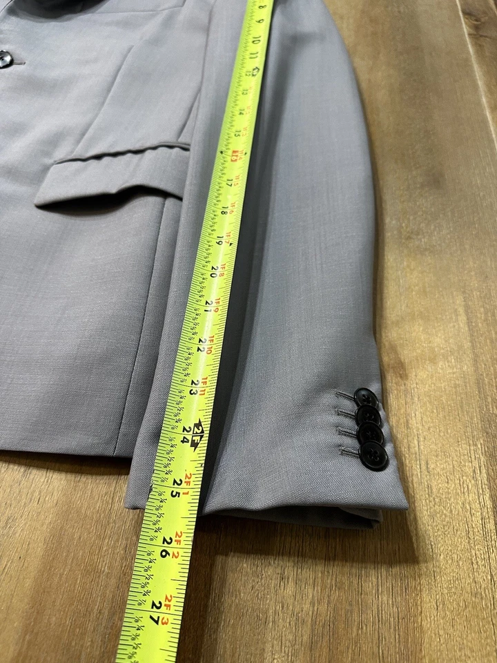 Abrigo Blazer Deportivo Valentino Hombre Lana Mohair Gris Talla 36 Sencillo Pecho Foto 4 de 4