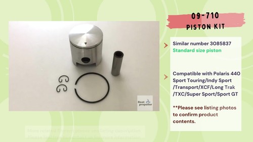 For Snowmobile Polaris 440 Sport Touring Piston kit 09-710 3085837 STD with Ring - Video 1 of 1