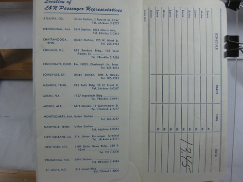 1966 L&N Railroad Employee Rules book 1963 Passenger Time Tables ticket envelope - Picture 7 of 8