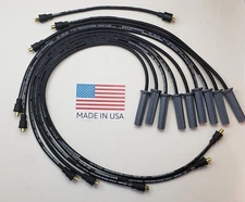 PONTIAC 326 350 389 400 455 BLACK 8.5mm SPARK PLUG WIRES POINTS / FEMALE CAP USA