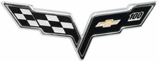 For 2005-2013 C6 Corvette New Front Hood Crossed Flag Emblem 100th Anniversary