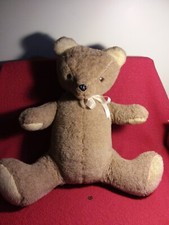 24" Large vintage Knickerbocker Sitting bear cream brown plush stuffed