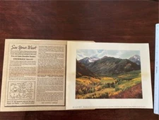 VINTAGE CALSO ART PRINT SNOWMASS VALLEY IN DESCRIPTIVE ENVELOPE