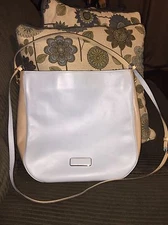 MARC BY MARC JACOBS BLUE TAN LEATHER COLORBLOCK 2-TONE LIGERO BICOLOR HOBO BAG