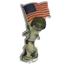 Vtg Geico Gecko Lapel Pin Patriotic Pin American Flag Military Soldier A288