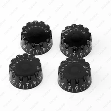 4 Pcs Black LP Guitar Knurled Control Knobs Speed Metric Knob For Les Paul SG