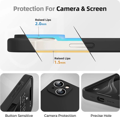 Pack Coque Silicone Noire + Verre Trempé Pour IPhone 14 - Marque Little Boutik, Neuf Sous Blister