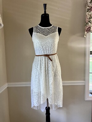 White Lace High-low Easter Dress Juniors Size Small Great Condition
