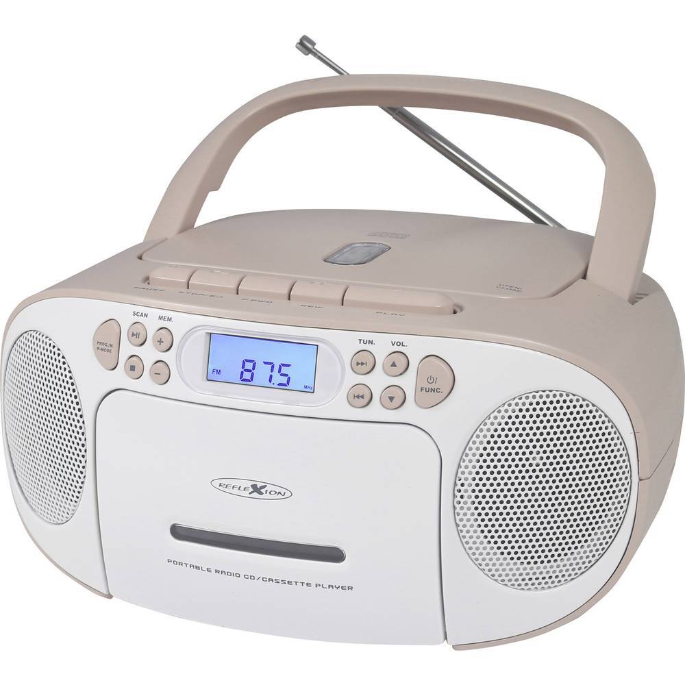 Reflexion RCR2260PK Radio CD FM AUX, CD, Cassette Rosa, Bianco