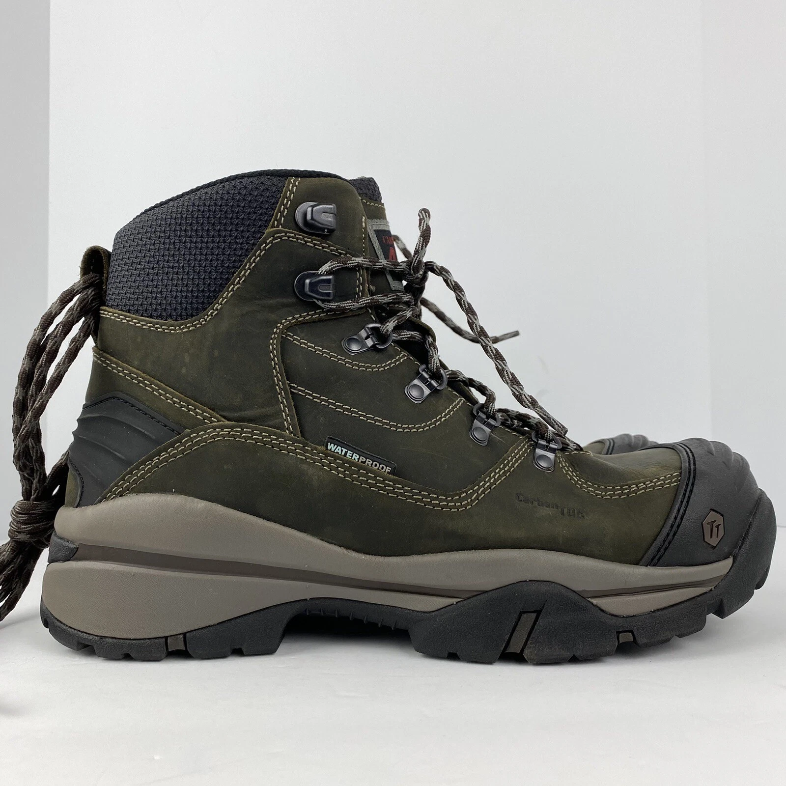 Carolina size 8 EE Men’s Green Leather Waterproof Safety Toe Hiking Boots NIB