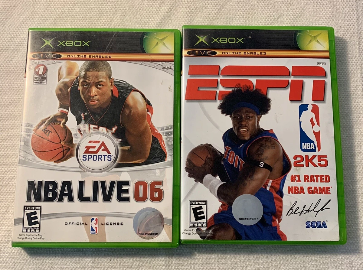 NBA LIVE 06 andamp; ESPN 2K5 COMPLETE VIDEO GAME LOT OF 2 ORIGINAL XBOX W/ CASE MANUAL eBay