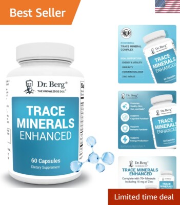 All-Natural Trace Minerals & Zinc Capsules - 70+ Minerals, Unflavored, 60 Count